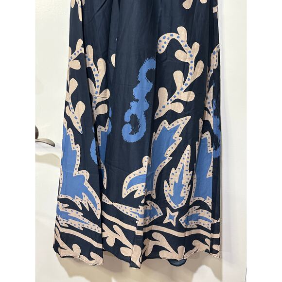 August Resort Wear Aphrodite Dark Blue Maxi Dress Size Large NWT Made in Greece - Picture 8 of 15